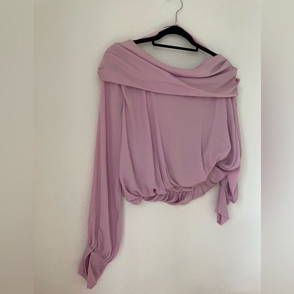 Free People Jenna Off-the-Shoulder Long Sleeve Blouse  - Moonlit Orchid - Picture 5 of 9